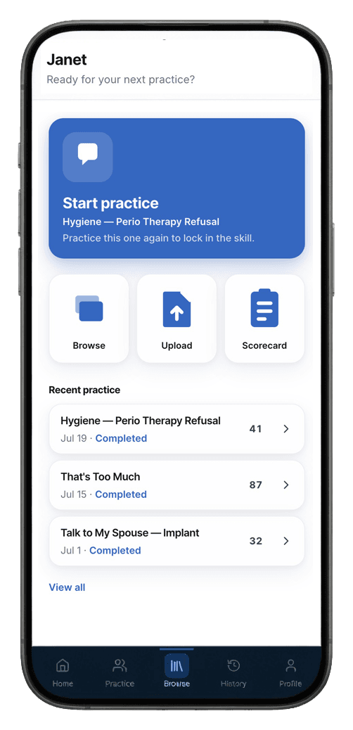 Coaching Lab home — recommended practice for a returning learner
